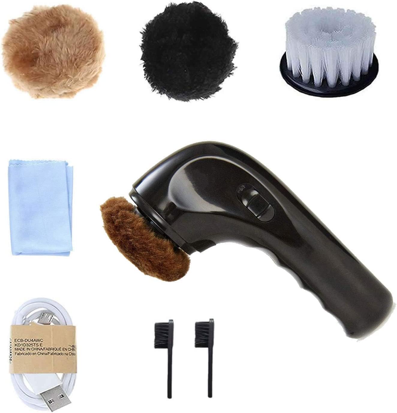 AUHKO electric polisher and the leather-care accessories shown in the product listing